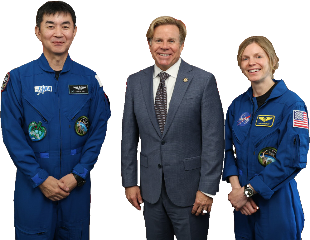 Mike Haridopolos with two astronauts